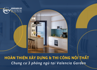 PSV thiết kế thi công nội thất chung cư 3 phòng ngủ tại Valencia Garden