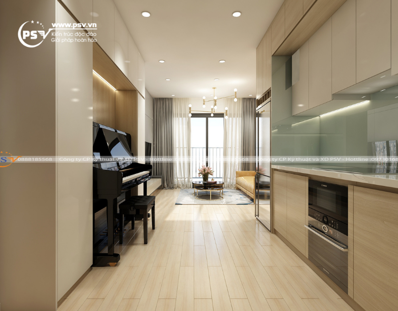 Không gian chung của căn hộ 2 ngủ 