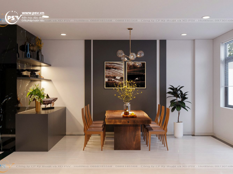 Phòng ăn nổi bật sự hiện đại với bộ bàn ghế ăn
