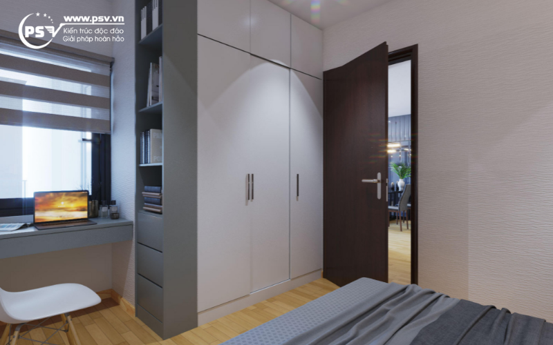 Các nội thất được đặt trong phòng ngủ mang phong cách hiện đại