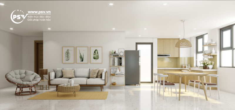 PSV thi công nội thất chung cư Vũ Phạm Hàm đẹp nhẹ nhàng