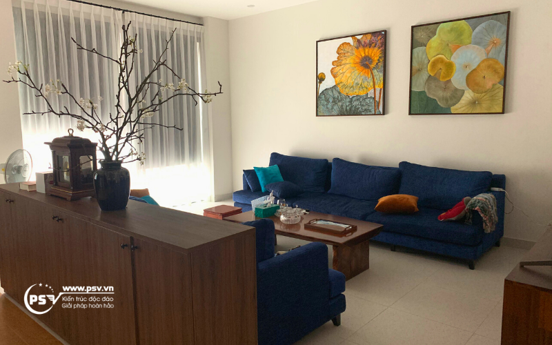 Phòng khách của căn biệt thự Nguyệt Quế