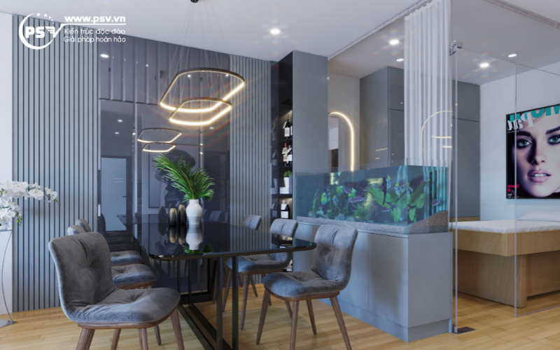 PSV thiết kế thi công nội thất phòng ăn căn chung cư theo phong cách hiện đại
