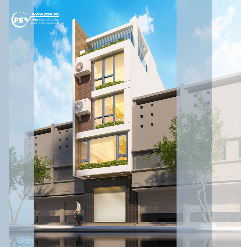 Căn nhà phố 4 tầng 1 tum phong cách hiện đại