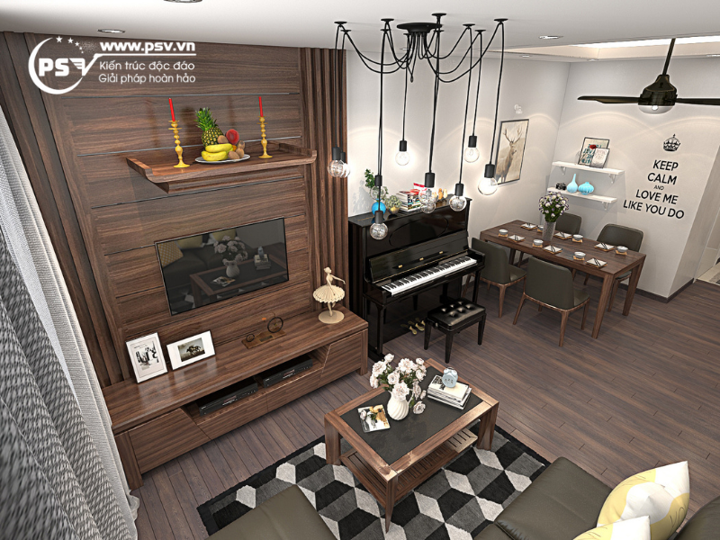 Không gian phòng khách của căn hộ