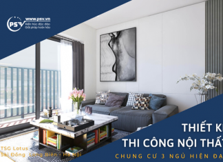 Thiết kế, thi công nội thất Chung cư 3 phòng ngủ hiện đại đẹp mãn nhãn PSV thiết kế, thi công nội thất chung cư 3 ngủ phong cách hiện đại