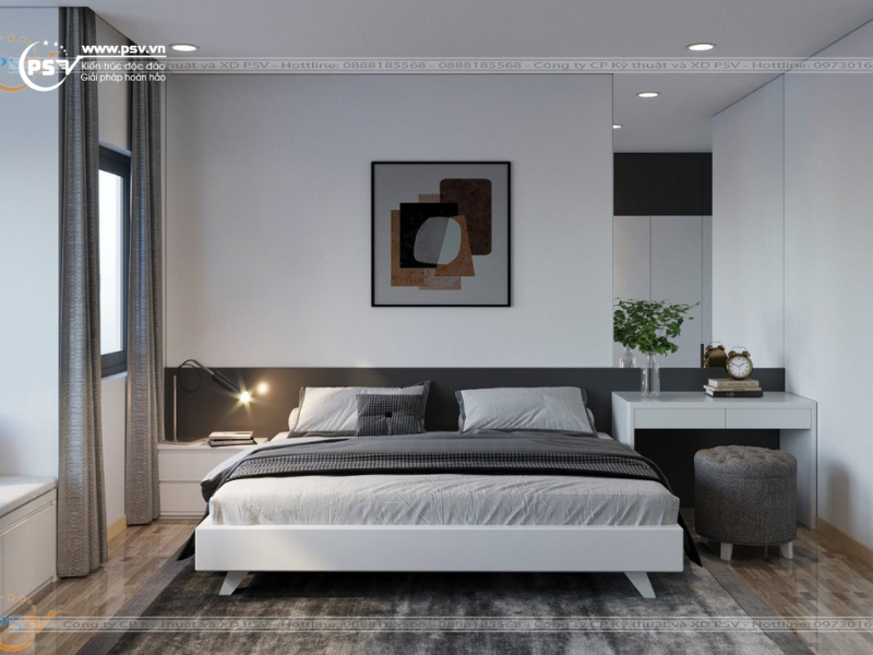 Phòng ngủ tại căn biệt thự Ecopark Hưng Yên