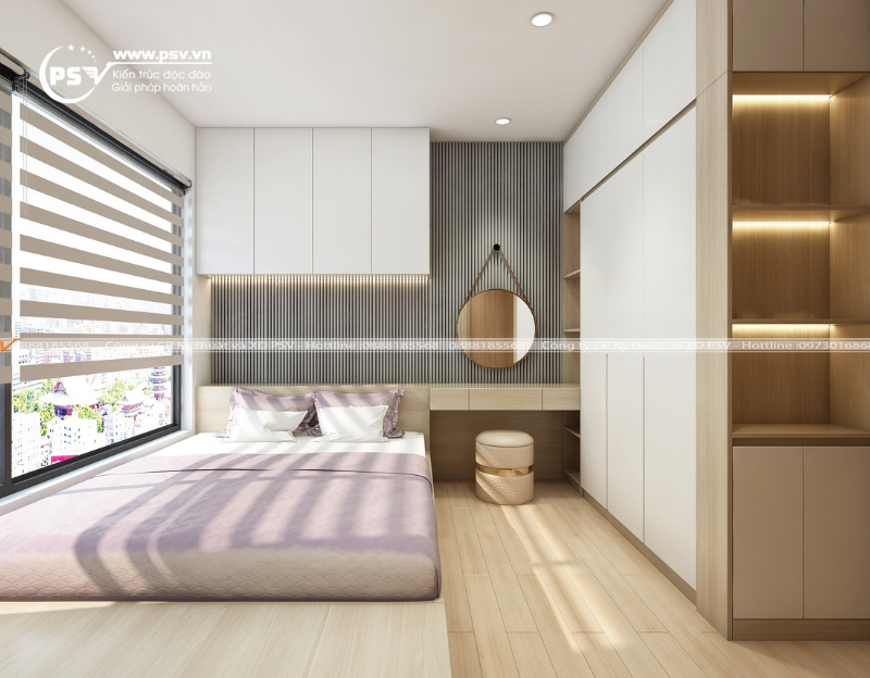 Phòng ngủ Master của căn hộ 2 ngủ tại vinhome Ocean Park