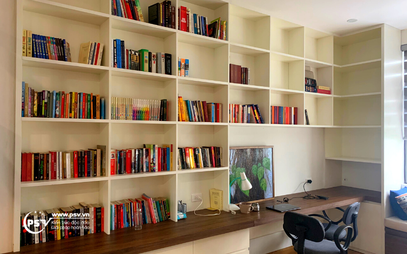 Không gian phòng sách của căn biệt thự Nguyệt Quế