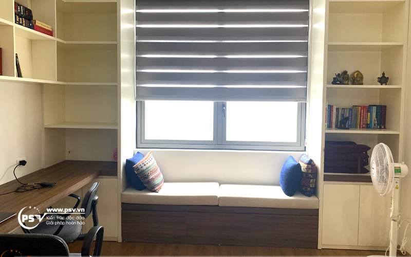 Không gian phòng sách của căn biệt thự Nguyệt Quế