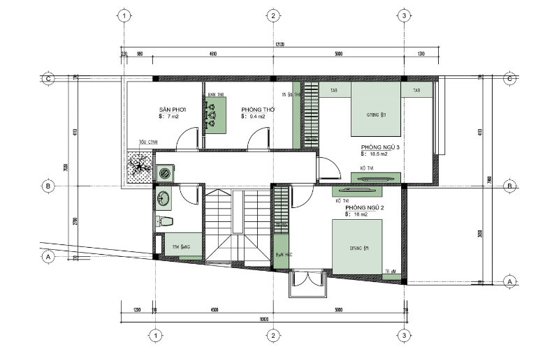 Sơ đồ mặt bằng theo phương án 1
