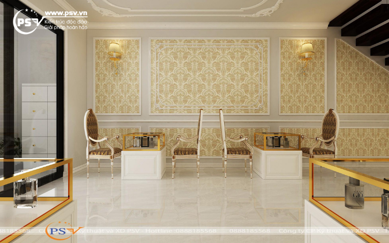 Không gian khu vực giới thiệu sản phẩm của Spa