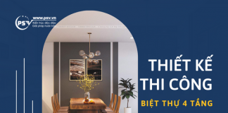 PSV thiết kế thi công biệt thự 4 tầng tại Ecopark Hưng Yên