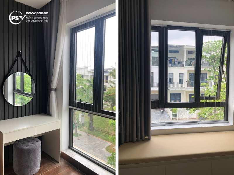 Cửa sổ lớn tại phòng ngủ master của căn biệt thự