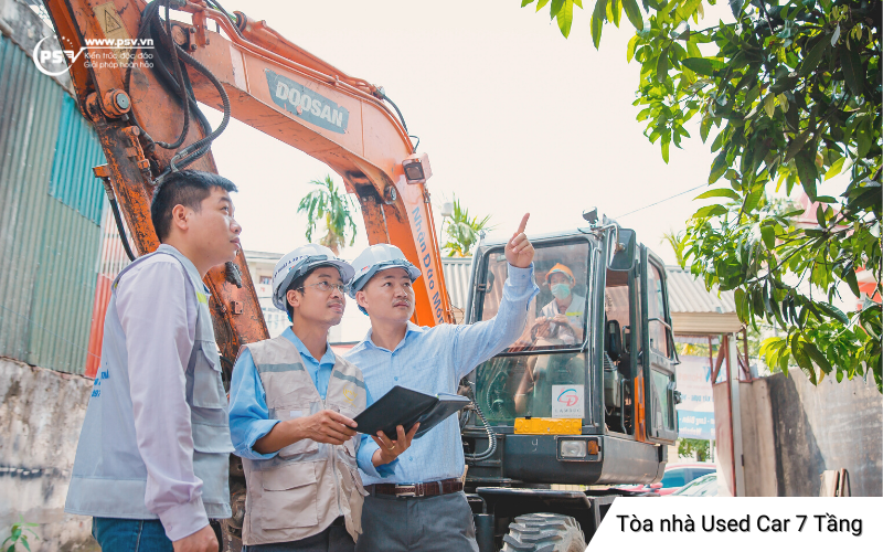 PSV thiết kế và thi công Nhà phố 7 tầng Used Car - Mai Phúc 