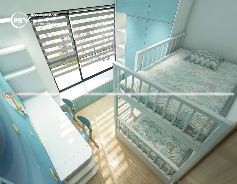 Sử dụng giường tầng cho các con để tiết kiệm không gian