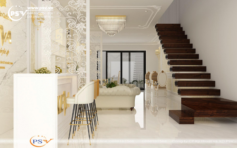 Tổng thể không gian tầng 1 của Spa Keva