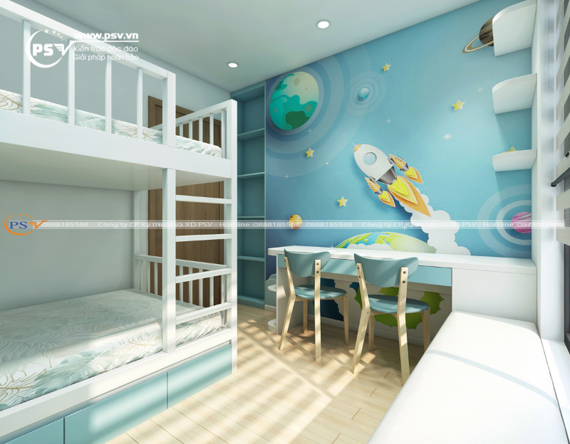 Phòng ngủ của 2 bé trai