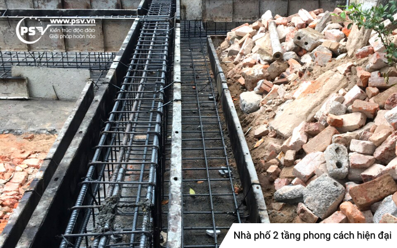 PSV thi công thiết kế nhà phố 2 tầng phong cách hiện đại