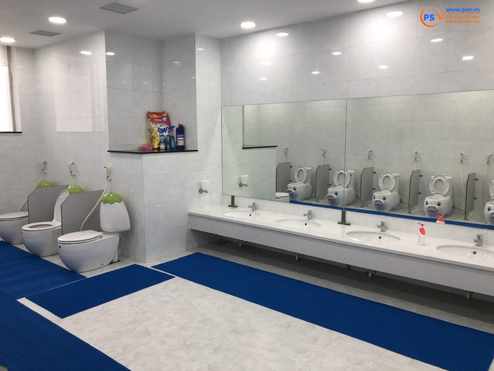 Khu vệ sinh Trường mầm non Tân thời đại - PSV thiết kế thi công trọn gói