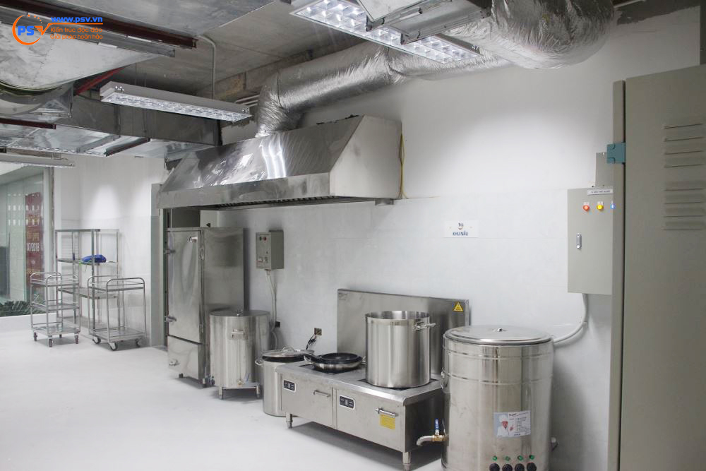 Khu nhà bếp Trường mầm non Tân thời đại - PSV thiết kế thi công trọn gói