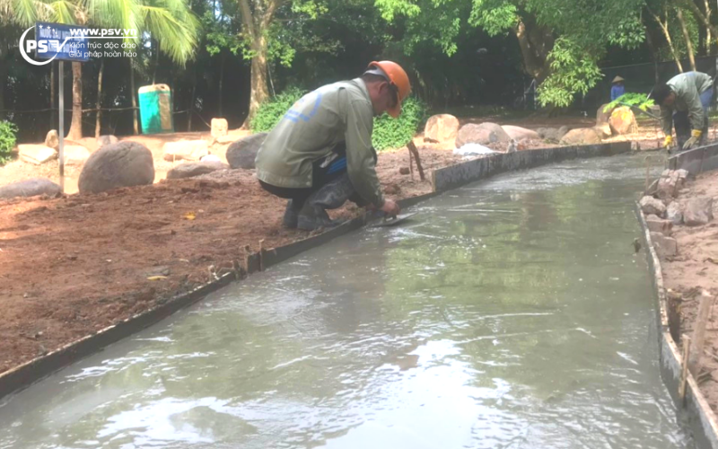 PSV thi công con đường tại khu cảnh quan Ecopark Hưng Yên