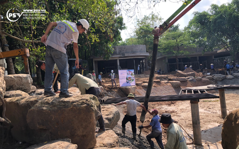 PSV thi công khu cảnh quan nhà mẫu tại Ecopark