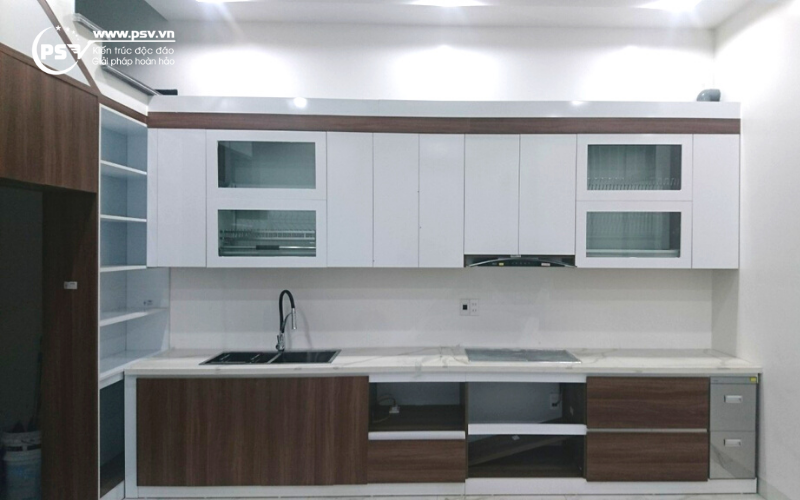 Tủ bếp được bố trí theo chữ "I"