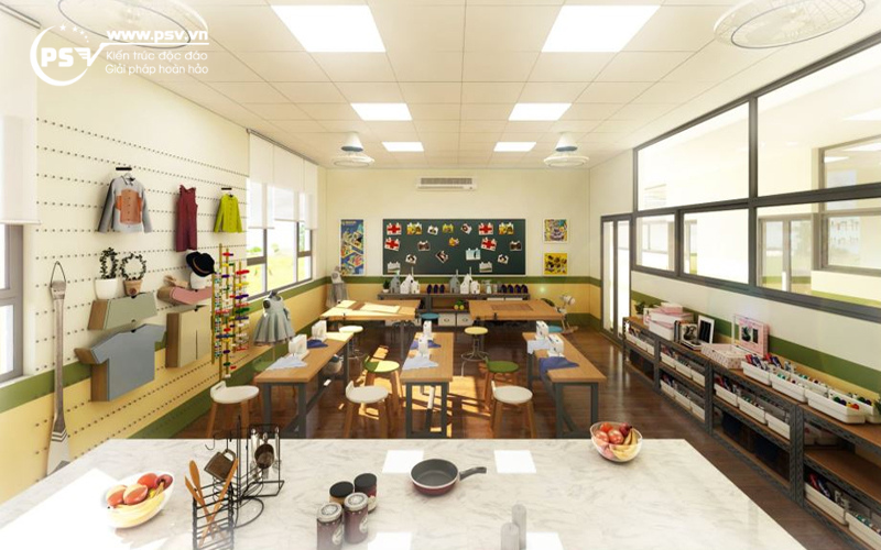 Phòng học hướng nghiệp Trường mầm non Tân thời đại - PSV thiết kế thi công trọn gói