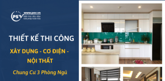 PSV thiết kế thi công xây dựng chung cư 3 phòng ngủ tại Green Park CT15 Việt Hưng