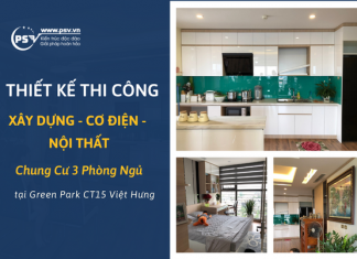PSV thiết kế thi công xây dựng chung cư 3 phòng ngủ tại Green Park CT15 Việt Hưng