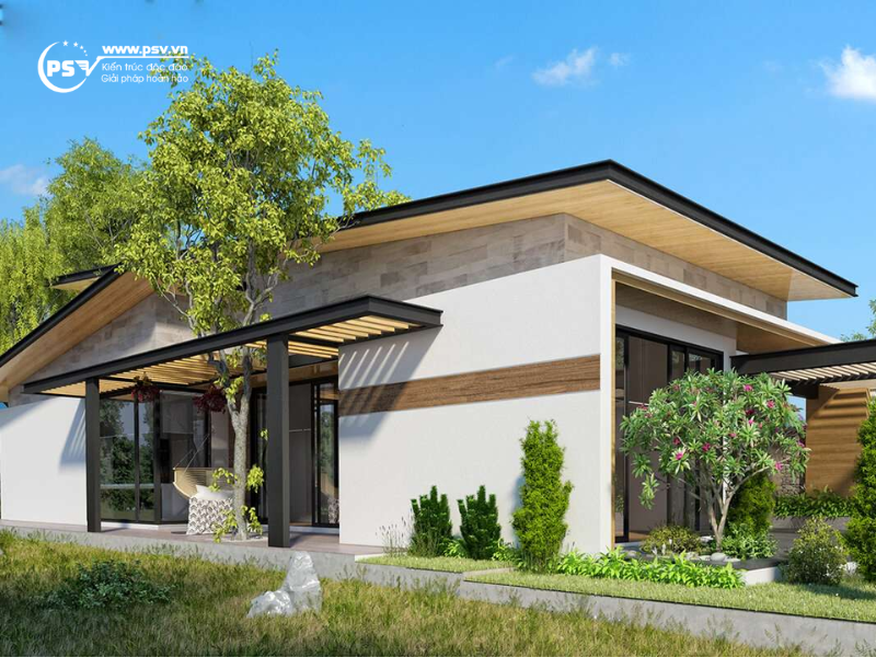 Biệt thự sân vườn 1 tầng phong cách hiện đại