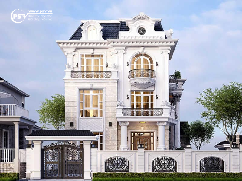 Biệt thự đẳng cấp kiểu Pháp tân cổ mái Mansard