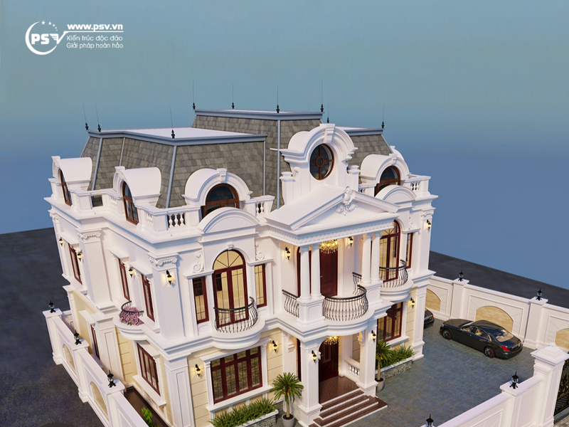 Biệt thự đẹp mái Mansard