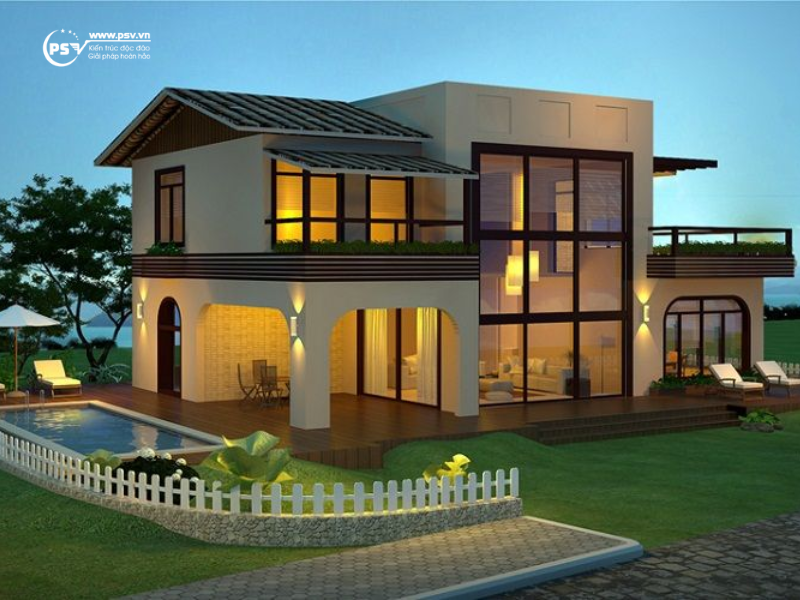 Biệt thự mini 2 tầng hiện đại