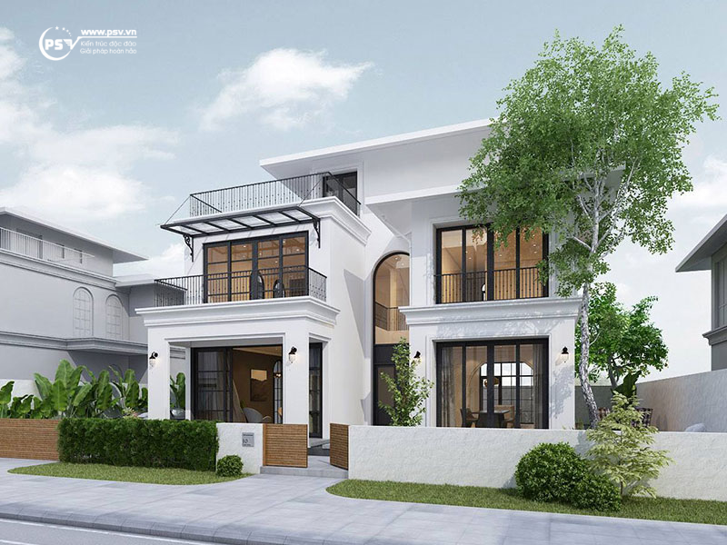 Biệt thự mini 2 tầng phong cách Tân cổ điển