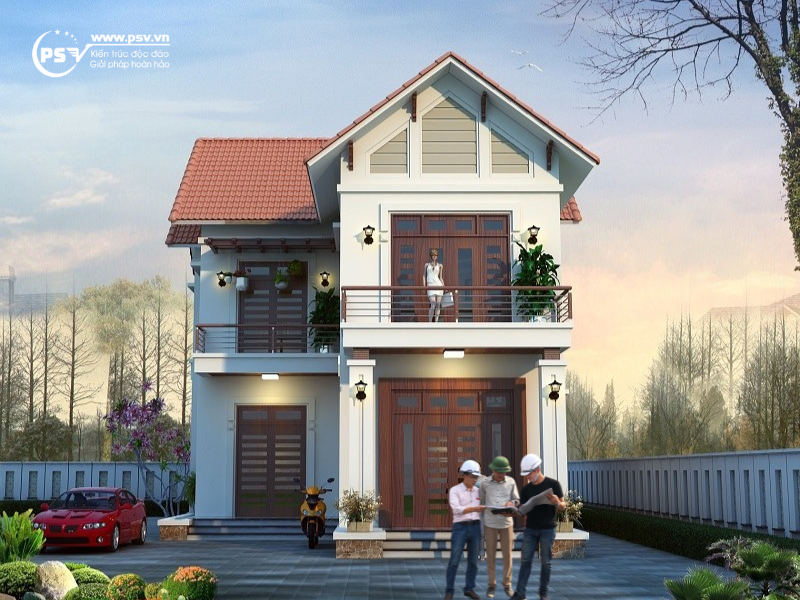 PSV thiết kế thi công biệt thự 2 tầng mái Thái đẹp nhất hiện nay