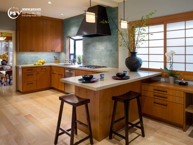 Phòng bếp theo phong cách thiết kế Nhật Bản