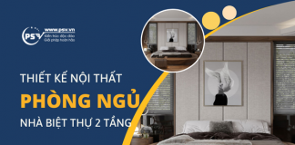 Phòng ngủ nhà biệt thự 2 tầng