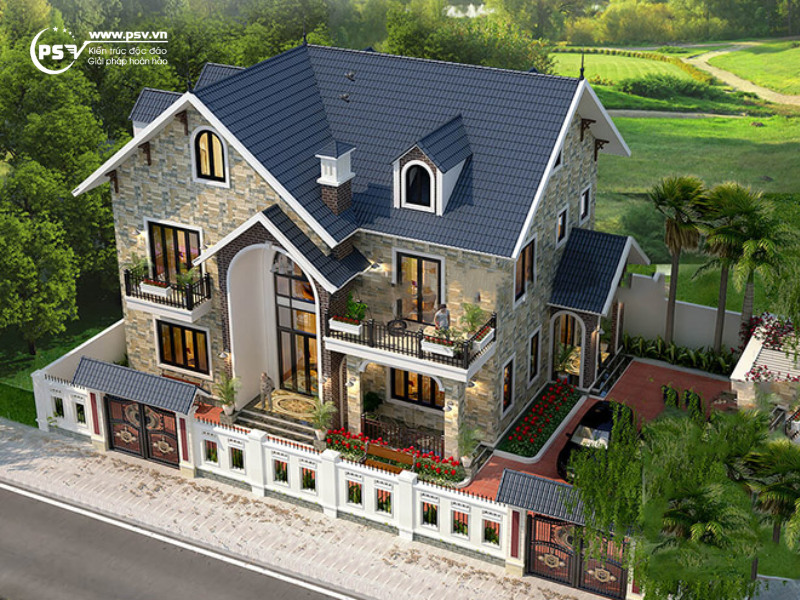 Biệt thự 2 tầng nhà vườn mái Thái