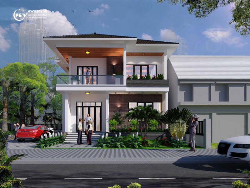 Thiết kế biệt thự mini 2 tầng