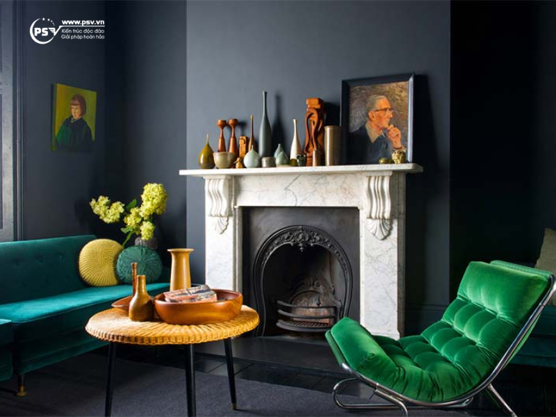 Màu sắc lộng lẫy đặc trưng phong cách nội thất retro