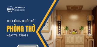 Thiết kế thi công phòng thờ ngay tại tầng 1