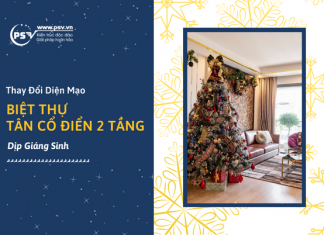 Trang trí biệt thự tân cổ điển 2 tầng dịp Giáng Sinh