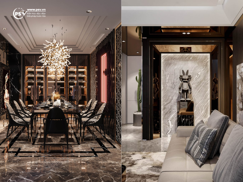 Thiết kế nội thất biệt thự sang trọng phong cách Modern Luxury